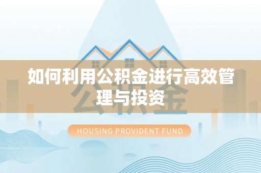 东宁如何利用公积金进行高效管理与投资